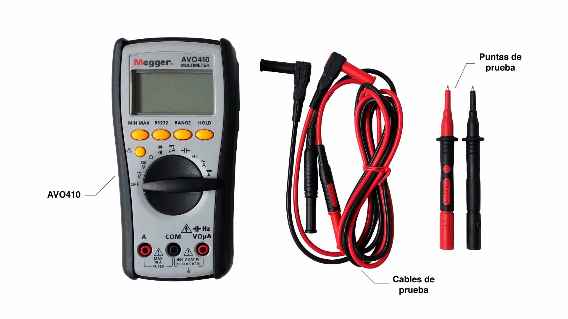 Accesorios del equipo AVO410 marca Megger