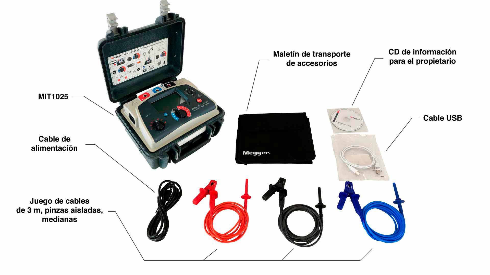 Accesorios del equipo MIT1025 marca Megger