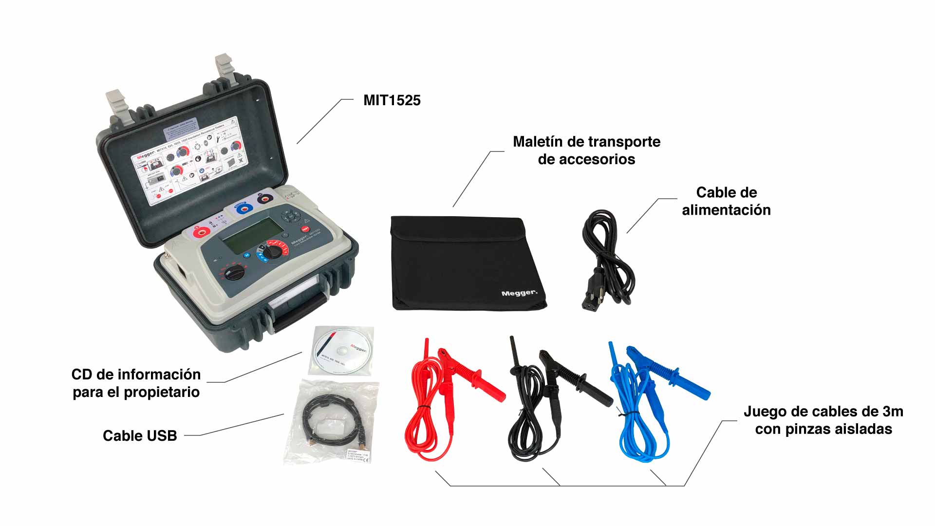 Accesorios del equipo MIT1525 marca Megger