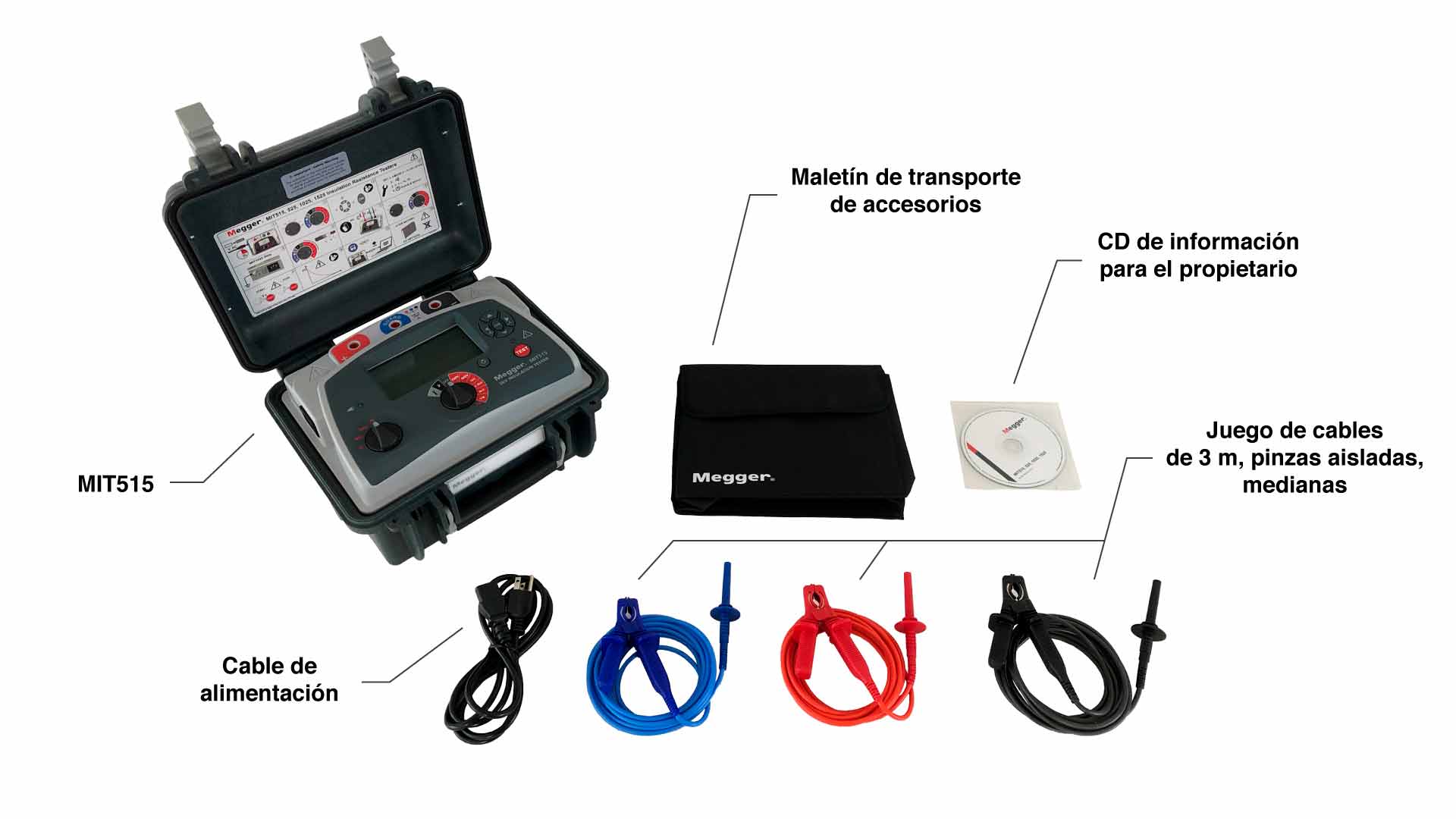 Accesorios del equipo MIT515 marca Megger