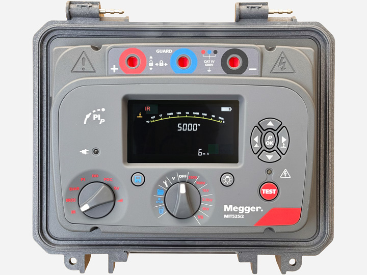Interfaz del equipo MIT525/2 marca Megger