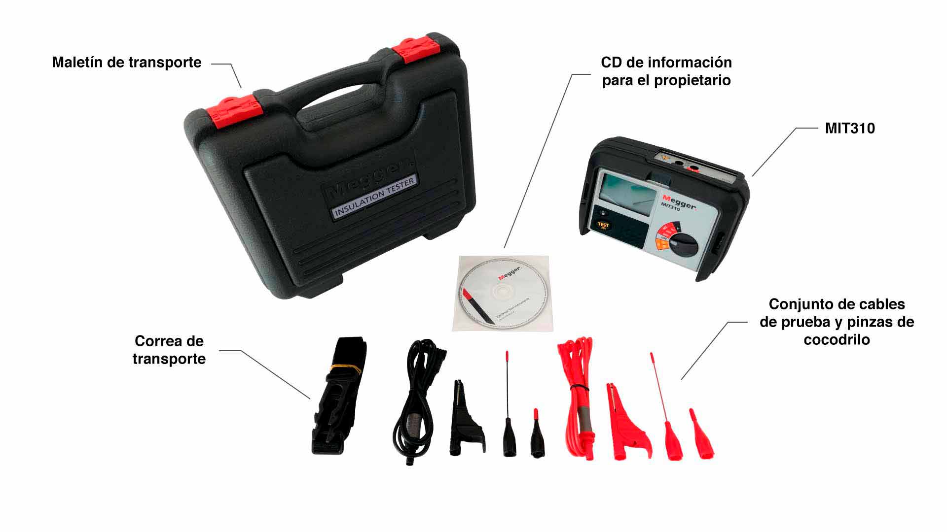 Accesorios del equipo MIT310 marca Megger