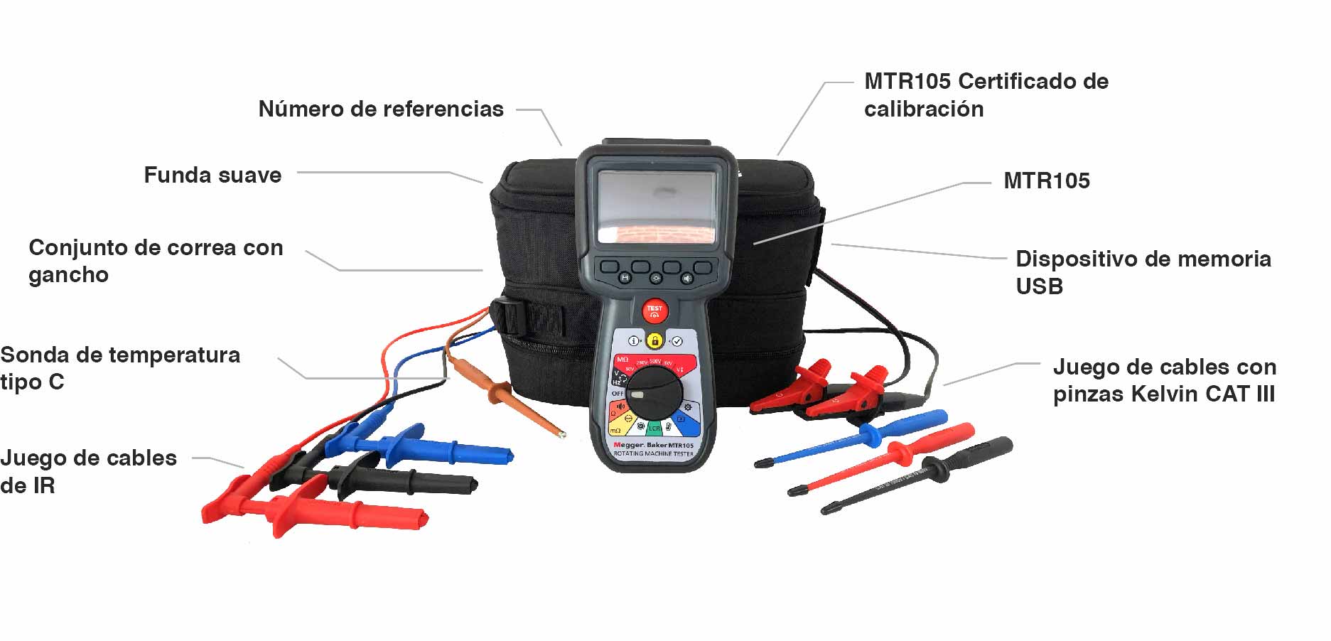 Accesorios del equipo MTR105 marca Megger