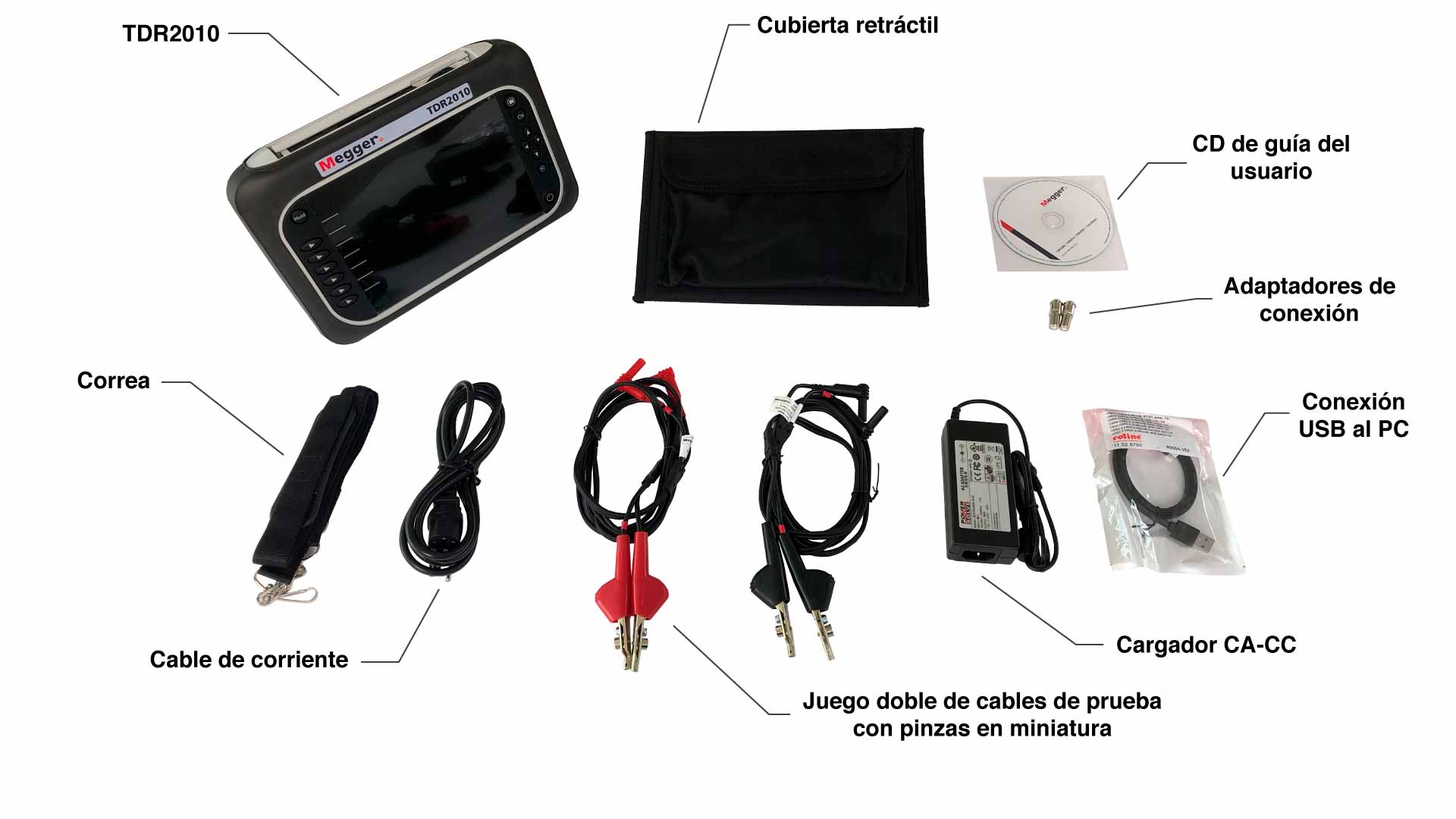 Accesorios del equipo TDR2010 marca Megger